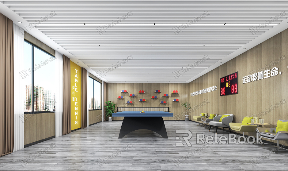 Modern table tennis room model