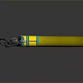 Yellow Martial Arts Nunchucks With Blue Red Accents And Metallic Chain Design