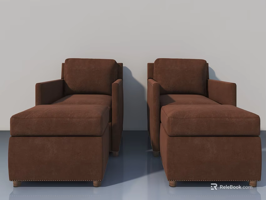 Brown Pet Cabinet With Comfortable Seating And Ottoman Design For Pets 3d model