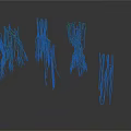 Different Shaped Green Organ Hair Structures With Slender Branches And Reflections