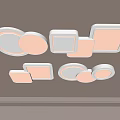 Modern Ceiling Lights With Round And Square Design For Interior Lighting 3d model