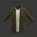 Casual Dark Green Collared Shirt With White T-shirt Underneath And Rolled Cuffs