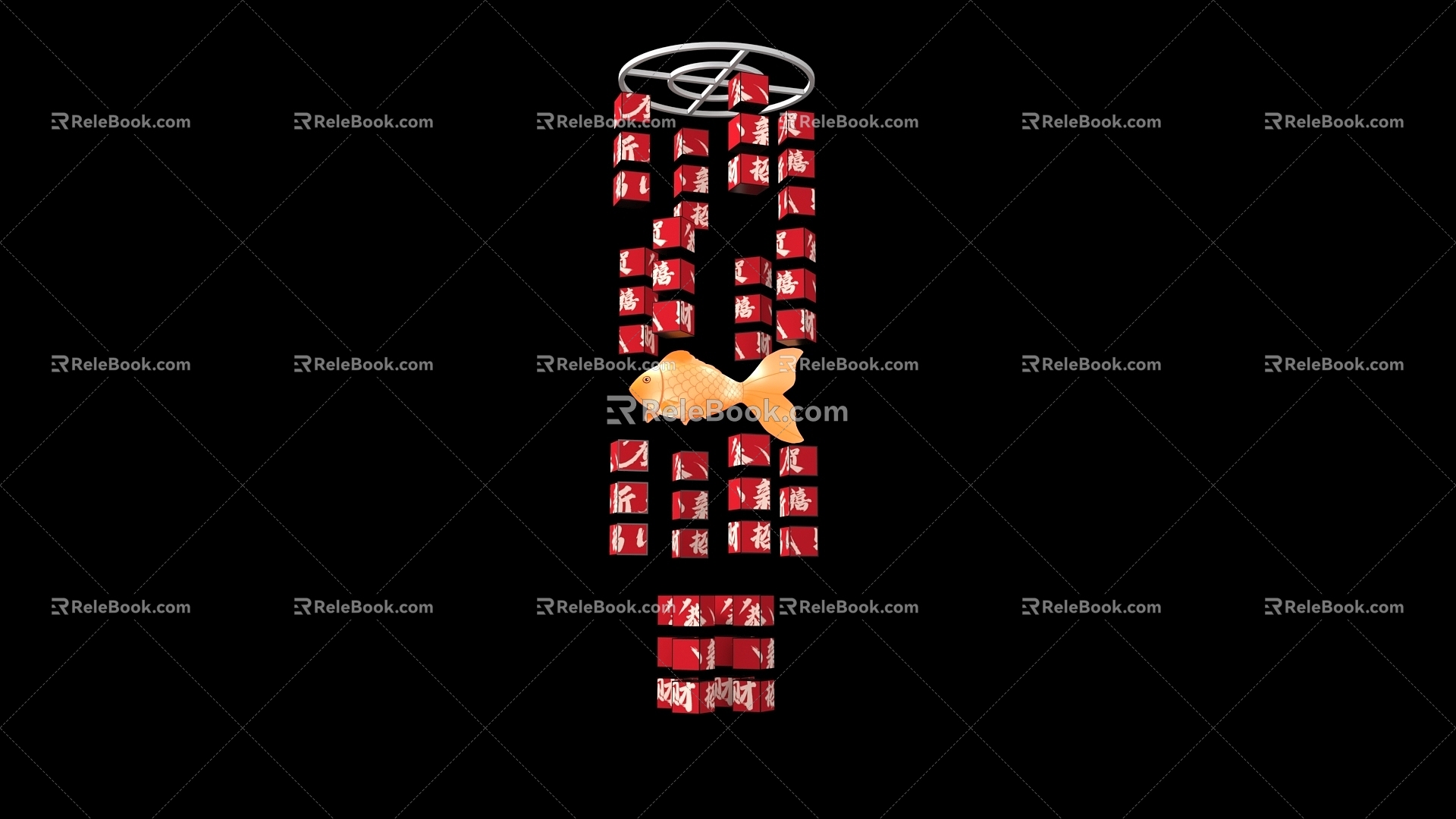 New Year's Beauty Chen Chandelier Koi Chandelier Antique Lantern Chandelier Now Lantern 3d model