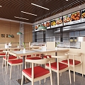 modern fast food restaurant noodle shop 3d model