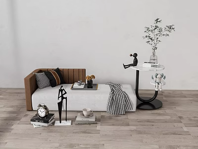 Modern bed end stool 3d model