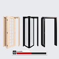 Various Designs of Folding Doors with Wooden and Black Frames and Glass Panels