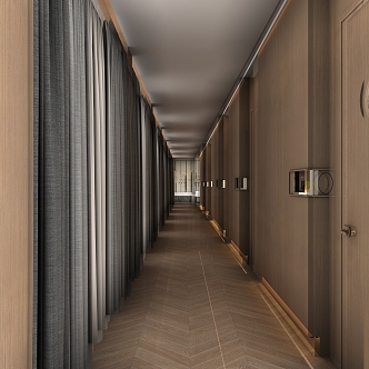 Solid Wood Corridor 3d model