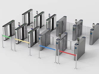 Access control and security check gate machine security check door security check instrument 3d model