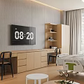 Modern Hospital Ward Interior With Comfortable Beds Green Plant Painting And Wooden Decor