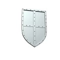 Medieval Metal Shield With Symmetrical Design And Rivet Decoration As Defense Weapon
