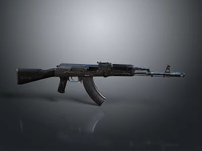 AK47 Assault Rifle With Wooden Stock And Metal Barrel Classic Design 3d model