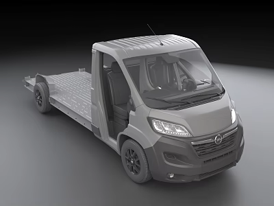 Heavy Duty Commercial Utility Vehicle With Single Cab And Flatbed Cargo Platform 3d model