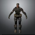 Futuristic Armored Warrior Character With Tactical Combat Gear And Protective Armor