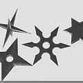 Traditional Ninja Throwing Star Weapon Featuring Four Different Metal Designs And Sharp Blades