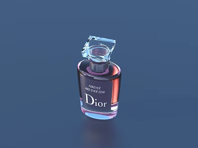 Elegant Dior J'adore Perfume With Transparent Glass Bottle And Crystal Cap Design 3d model