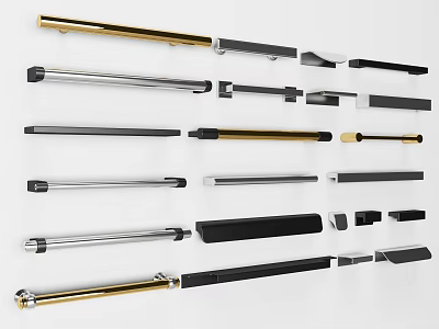 Modern Cabinet Handles In Various Colors And Styles For Home Furniture 3d model