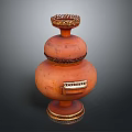 Three Tiered Terracotta Jar With Decorative Top Ornate Base And Intricate Details