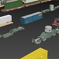 Modern train car vehicle lighting equipment facilities collection package 3d model