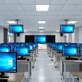 Modern Classroom Computer Classroom 3d model