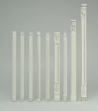 European-style Roman Column Wardrobe Molded Roman Column Solid Wood Roman Column 3d model