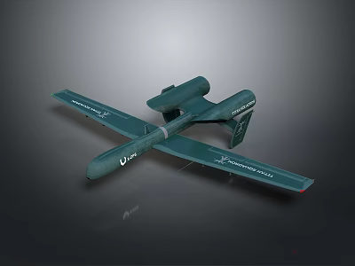 Military Unmanned Drone With Long Wing And Sensor Pod Aerodynamic Design 3d model