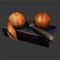 Fresh Peeled and Whole Tangerines with Silver Knife on Blue Platform Against Dark Background