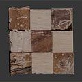 Unique Cube Shaped Furniture Made Of Patterned Square Blocks With Brown And Beige Textures