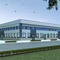 Modern Industrial Factory Building With Steel Structure And Large Windows