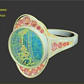 Silver Ring With Large Blue Gemstone And Surrounding Small Diamonds