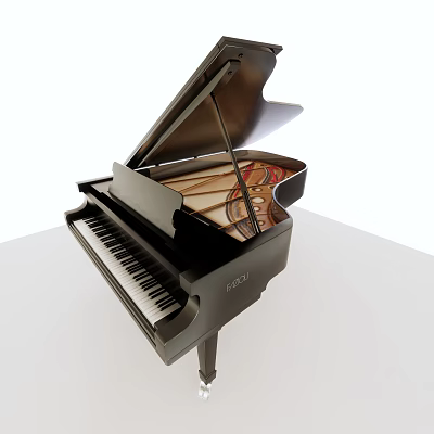 High Quality Kawai Black Grand Piano Musical Instrument And Art Supplies 3d model