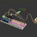 Microcontroller Development Board With Keypad LED Lights And Connecting Wires