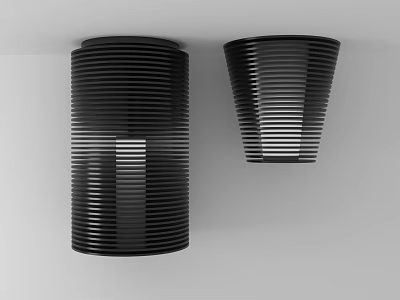 Modern Black Striped Cylindrical and Conical Ceiling Lights Design Ideas 3d model