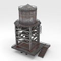 Public facilities of water tower 3d model