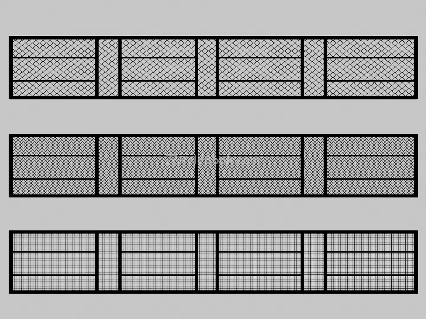 Barbed wire fence partition 3d model