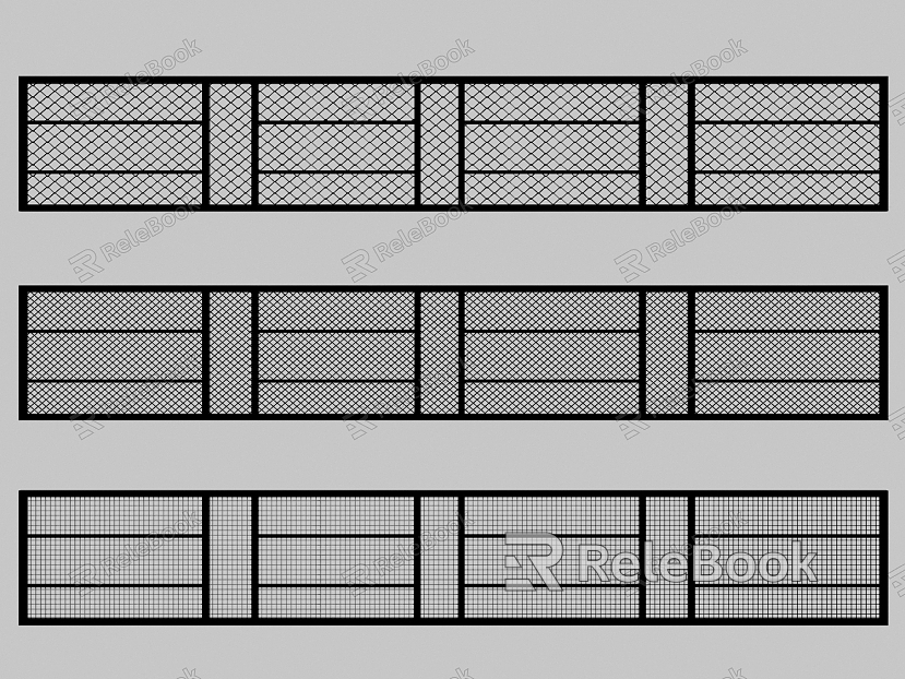 Barbed wire fence partition model