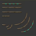 Decorative Curved And Straight Strips With Textured Surface And Green LED Lights