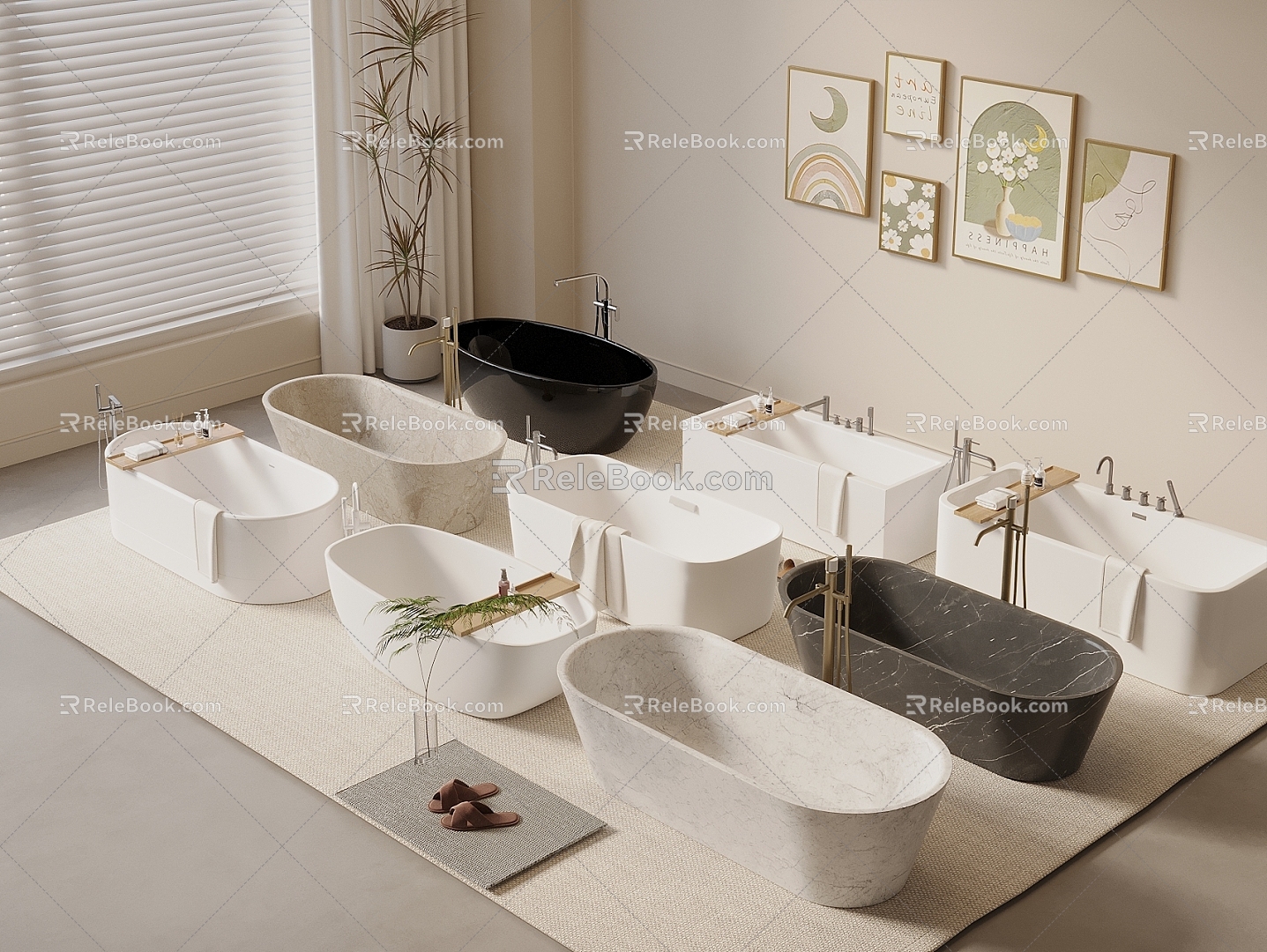 Bathtub Bathtub Thin Edge Bathtub Square Bathtub Oval Bathtub 3d model