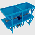 Blue Industrial Equipment With Double Hoppers Conveyor System And Metal Frame