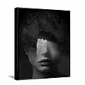 Abstract Portrait Painting With Torn Paper Effect And Monochrome Tone 3d model