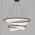 Contemporary Modern Chandelier Double Ring Design With Metal Frame And Transparent Soft Lighting