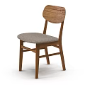 Modern Wooden Dining Chairs With Two White Gray Upholstered Seats And Minimalist Design