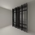 Black Modern Shelving Unit With Multiple Storage Compartments For Indoor