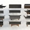 Traditional Chinese Architectural Roof Components With Diverse Eaves And Tile Styles