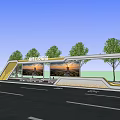 Bus Station Smart Bus Station 3d model