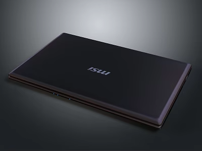 Sleek Black MSI Laptop Exterior Design With Smooth Finish And Modern Look 3d model