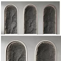 Arched Stone Texture Background Wall For Modern Interior With Light Frame