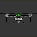 Aerospace Quadcopter Drone With Green Body Four Propellers For Space Exploration Missions