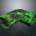 Green and Black Textured Lighting Fixture Combination with Curved Shape Glossy Surface and Modern Design