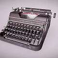retro typewriter 3d model