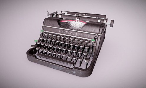 retro typewriter 3d model